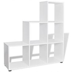 Vidaxl Stopničasta knjižna omara/ razstavna polica 107 cm bela