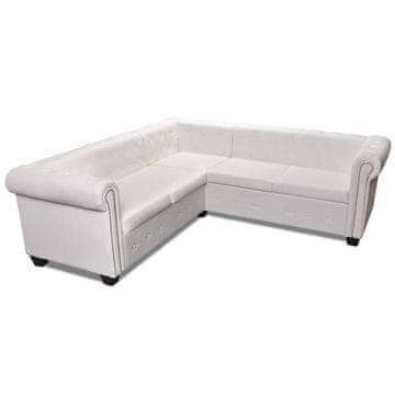 Vidaxl Chesterfield kotna sedežna garnitura umetno usnje