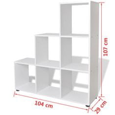 Vidaxl Stopničasta knjižna omara/ razstavna polica 107 cm bela