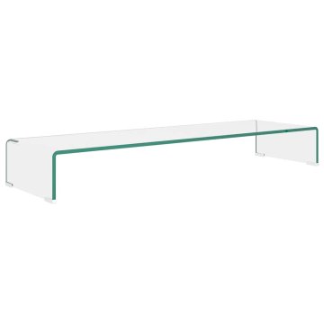 Vidaxl Stojalo za TV / ekran stekleno prozorno 100x30x13 cm