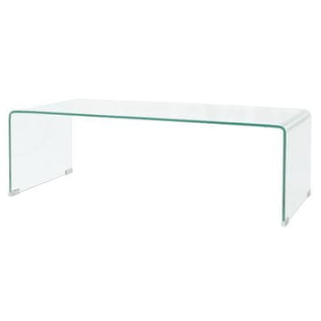 Vidaxl Klubska mizica iz kaljenega stekla 98x45x30 cm prozorna