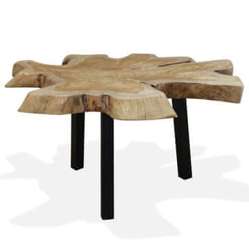Vidaxl Klubska mizica iz prave tikovine 80x70x38 cm
