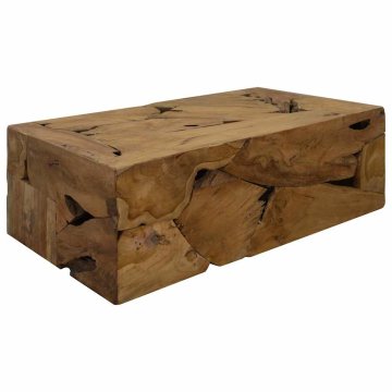 Vidaxl Klubska mizica 90x50x30 cm prava tikovina rjava