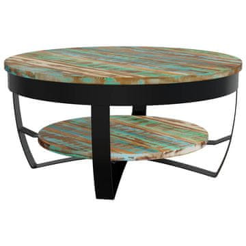 Vidaxl Klubska mizica iz trdnega predelanega lesa 65x32 cm