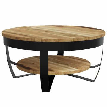 Vidaxl Klubska mizica trden neobdelan mangov les 65x32 cm