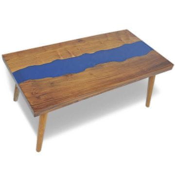 Vidaxl Klubska mizica iz tikovine in smole 100x50x40 cm