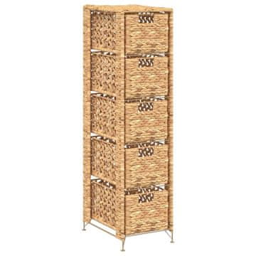 Vidaxl Shranjevalna enota s 5 košarami 25,5x37x100 cm vodna hijacinta