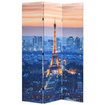 Vidaxl Zložljiv paravan 120x170 cm Pariz ponoči