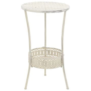 Vidaxl Bistro miza starinskega stila polokrogla kovinska 40x70 cm bela