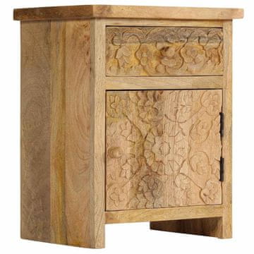 Vidaxl Nočna omarica iz trdnega mangovega lesa 40x30x50 cm
