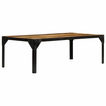 Vidaxl Klubska mizica trden robusten mangov les in jeklo 110 cm