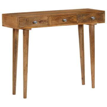 Vidaxl Konzolna mizica trden mangov les 102x30x79 cm