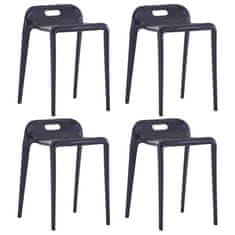 Vidaxl Stolčki 4 kosi črna plastika