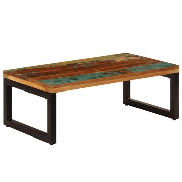 Vidaxl Klubska mizica 100x50x35 cm trden predelan les in jeklo