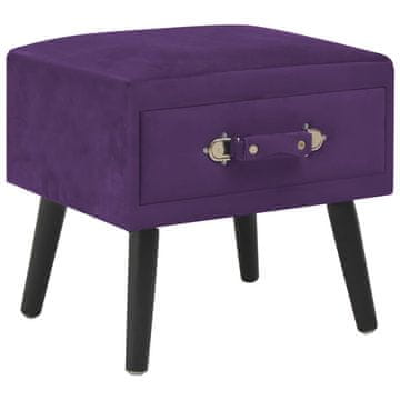 Vidaxl Nočna omarica žamet 40x35x40 cm temno vijolična