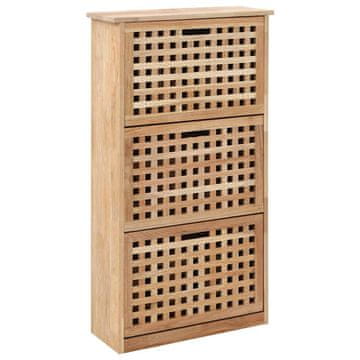 Vidaxl Omarica za čevlje iz trdne orehovine 55x20x104 cm