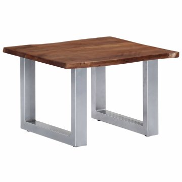 Vidaxl Klubska mizica z živimi robovi 60x60x40 cm trden akacijev les