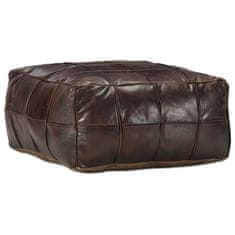 Vidaxl Tabure temno rjav 60x60x30 cm pravo kozje usnje