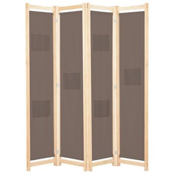 Vidaxl Paravan 4-delni 160x170x4 cm rjavo blago