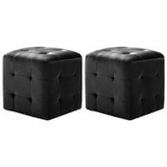 Vidaxl Tabure 2 kosa črn 30x30x30 cm žametno blago