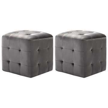 Vidaxl Tabure 2 kosa 30x30x30 cm žametno blago