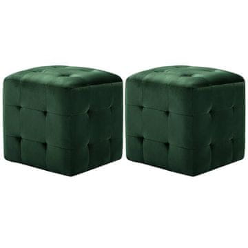 Vidaxl Tabure 2 kosa 30x30x30 cm žametno blago