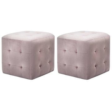 Vidaxl Tabure 2 kosa 30x30x30 cm žametno blago