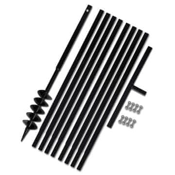 Vidaxl Jeklen spiralni vrtalni sveder za zemljo z ročajem 100 mm z 9 m pod.