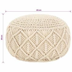 Vidaxl Ročno izdelan tabure makrame 45x30 cm bombaž