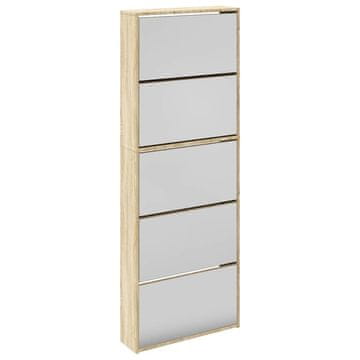 Vidaxl Omarica za čevlje 5-nadstropna z ogledali 63x17x169,5 cm