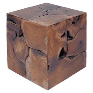 Vidaxl Stolčki 2 kosa rjavi 40x40x45 cm Masivna Tikovina