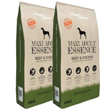 Vidaxl Suha hrana za pse Maxi Adult Essence Beef&Chicken (2 x 15 kg)