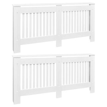 Vidaxl Pokrovi za radiatorje 2 kosa inženirski les 172 cm beli