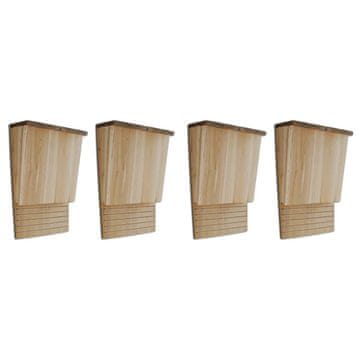 Vidaxl Hišice za netopirje 4 kosi 22x12x34 cm les