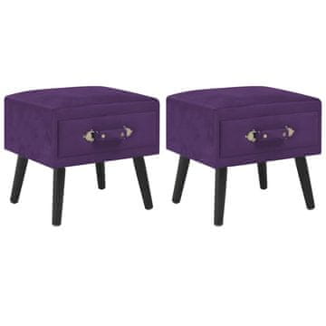 Vidaxl Nočne omarice 2 kosa žamet 40x35x40 cm temno vijolične