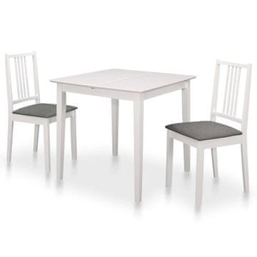 Vidaxl Jedilna garnitura 3-delna MDF bela