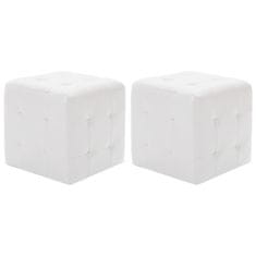Vidaxl Tabure 2 kosa bel 30x30x30 cm umetno usnje