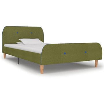 Vidaxl Posteljni okvir zeleno blago 90x200 cm