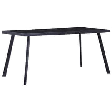 Vidaxl Jedilna miza črna 180x90x75 cm kaljeno steklo