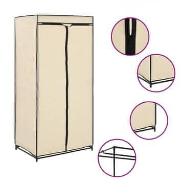 Vidaxl Garderobna omara 75x50x160 cm krem