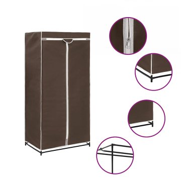 Vidaxl Garderobna omara 75x50x160 cm rjava