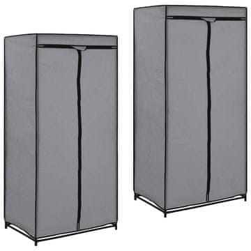Vidaxl Garderobne omare 2 kosa 75x50x160 cm sive
