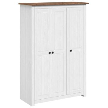 Vidaxl Garderobna omara s 3 predali bela 118x50x171,5 cm Panama Range
