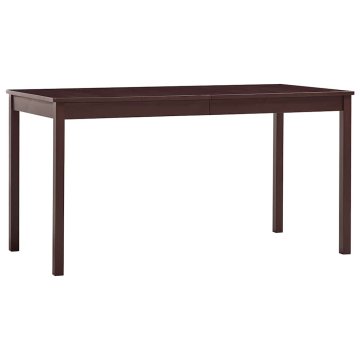 Vidaxl Jedilna miza temno rjava 140x70x73 cm borovina