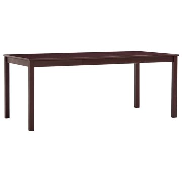 Vidaxl Jedilna miza temno rjava 180x90x73 cm borovina