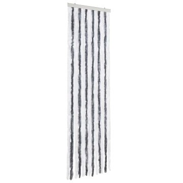 Vidaxl Zavesa proti mrčesu iz šenilje 56x185 cm siva in bela