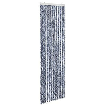 Vidaxl Zavesa proti mrčesu iz šenilje 56x185 cm modra, bela in srebrna