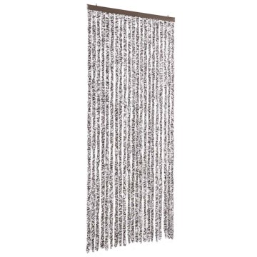Vidaxl Zavesa proti mrčesu iz šenilje 90x220 cm rjava in bež
