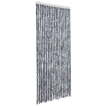 Vidaxl Zavesa proti mrčesu iz šenilje 90x220 cm srebrna
