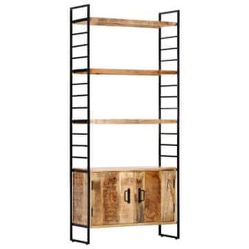 Vidaxl Knjižna omara 4-nadstropna 80x30x180 cm robusten mangov les